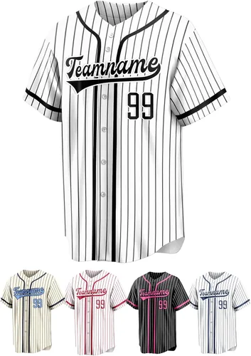 Vista 11 de Custom Baseball Jersey Personalized Short Sleeve Team Sport Uniform Baseball Shirt for Men Women Youth Boy
