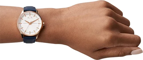 Vista 9 de Armani Exchange - Reloj de vestir de acero inoxidable con tres manos para mujer
