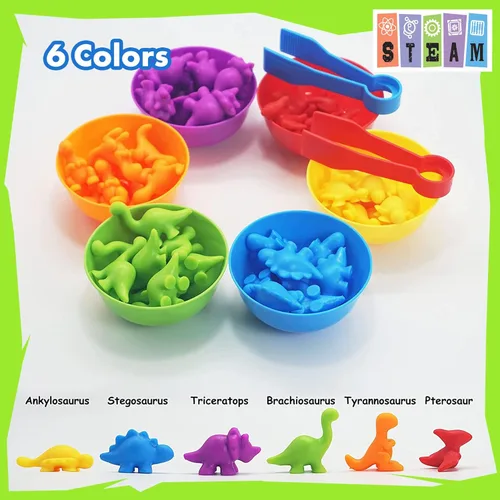 Vista 3 de UNIQUE KIDS Juego educativo de aprendizaje para contar con tazas de clasificación - Entretenido juego sensorial de clasificación
