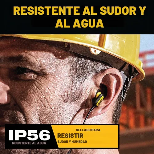 Vista 5 de DEWALT Auriculares de Banda para el Cuello Bluetooth de Servicio Pesado - Edición Especial Negra, Auriculares Inalámbricos Bluetooth 5.2