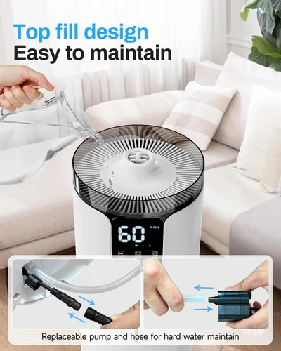 Vista 7 de Lacidoll Humidificador inteligente de 16 litros para habitación grande, humidificador para toda la casa para el hogar, 1500 pies cuadrados