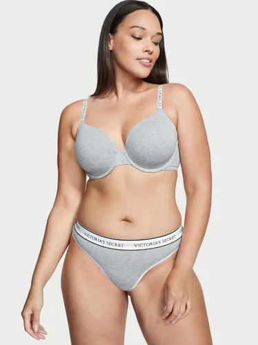 Vista 2 de Victoria's Secret Paquete de tangas de algodón con logotipo, ropa interior para mujer (XS-XXL)