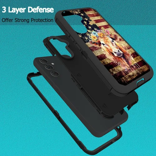 Vista 2 de Diseñada para Galaxy A17 5G de 6.7 pulgadas, resistente, resistente y duradera, a prueba de golpes, híbrida de doble capa, funda protectora de doble