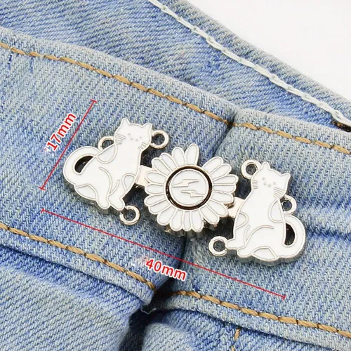 Vista 3 de Pasadores de ajuste de cintura retro, elegantes broches de ajuste de cintura, broches antiexposición, jeans de moda, accesorios de ropa (N)