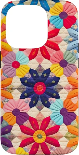 Vista 17 de Quilting Flower Blooms Quilt Pattern Case for iPhone 17