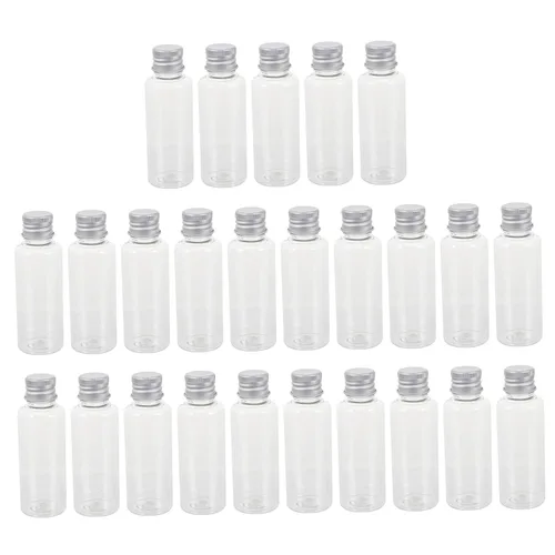 Vista 10 de Tapón de rosca Botellas de aluminio 30pcs Botellas pequeñas Tapas Contenedores dispensadores de plástico
