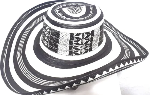Vista 4 de col-p Sombrero Colombiano Sombrero Sinuano 19 Vueltas Vueltas Hecho por Artesanos Colombianos Blanco, Blanco