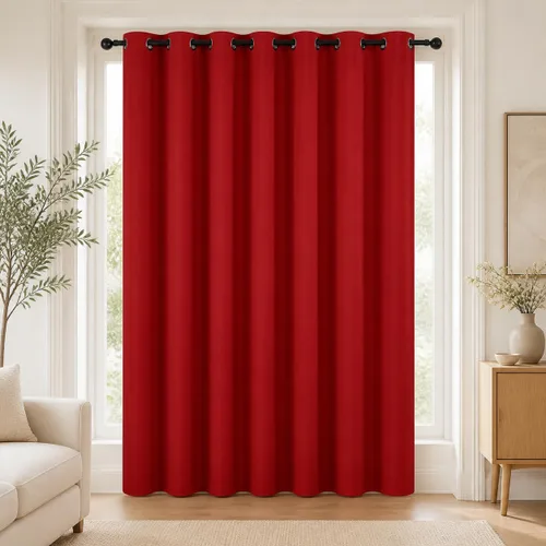 Vista 365 de Deconovo Cortinas opacas 100% con forro negro, cortinas con ojales aisladas térmicamente que reducen el ruido, doble capa para oscurecer