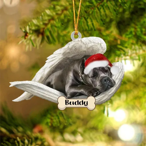 Vista 25 de Afghan Hounds - Adorno de Navidad con alas de ángel durmiente, recuerdo personalizado para perros 2024, adorno de forma acrílica, regalos