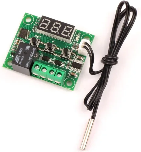 Vista 4 de Envistia W1209 12V DC Digital Controlador de Temperatura Electrónico Tablero Termostato Digital -50 a 230.0 °F Interruptor de módulo con relé de 10A