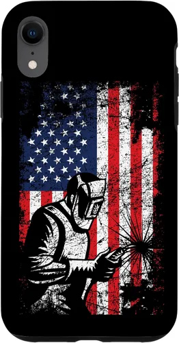 Vista 25 de Welder Gifts - Funda de soldadura patriótica con bandera estadounidense para iPhone 17