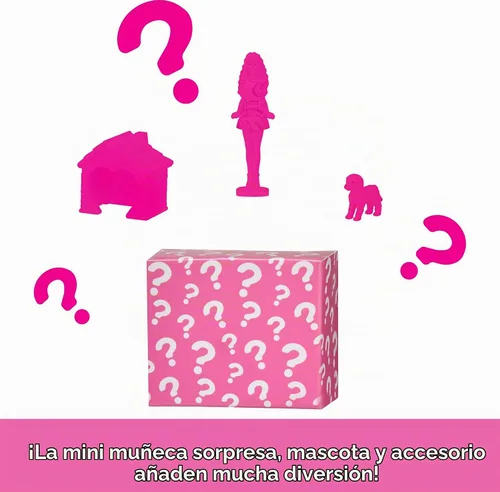 Vista 5 de Barbie Mini BarbieLand - Conjuntos de casas de muñecas, mini casa de los sueños con muñeca sorpresa de 3.8 cm, muebles y accesorios, más ascensor