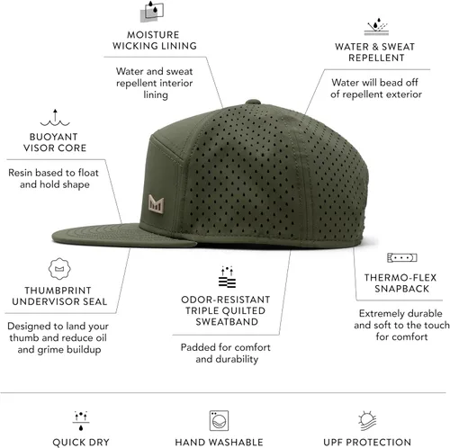 Vista 15 de melin Trenches Icon Hydro, gorra de rendimiento a presión, resistente al agua, para hombres y mujeres, golf, correr o entrenar