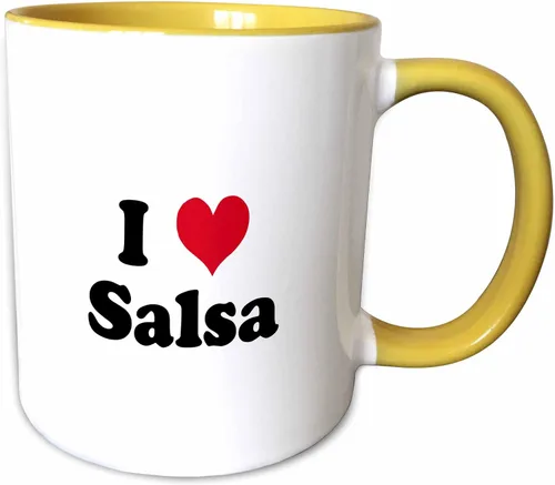 Vista 12 de 3dRose (mug_16560_4) I Love Salsa - Taza negra de dos tonos, 11 onzas