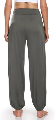 Vista 4 de Pantalones deportivos tipo harén para mujer, cintura alta, casuales, holgados, para entrenamiento, yoga, holgados, cómodos, con bolsillos