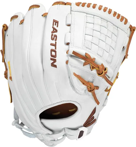 Vista 12 de Easton Professional Collection Fastpitch Softball Glove Bronceado/Negro Web de barra doble de poste único
