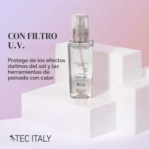 Vista 5 de Tec Italy Silk System - Suero de brillo para todo tipo de cabello, suero antiencrespamiento, fórmula ligera para mejorar el brillo con protección