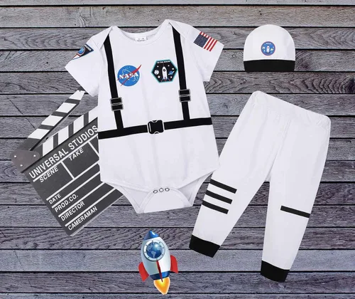 Vista 6 de Disfraz de astronauta para bebé recién nacido, uniforme de policía, traje de pirata, disfraz de príncipe médico