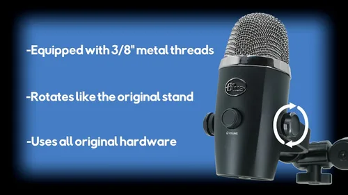 Vista 7 de Desk Cookies Soporte de micrófono para Blue Yeti Nano con hilos de 3/8 pulgadas, accesorio de brazo de brazo, soporte de brazo de micrófono