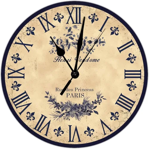 Vista 9 de Relojes de pared redondos de madera de cuarzo, reloj de jubilación, reloj de pared de madera para decoración de cocina, reloj de pared sin tictac