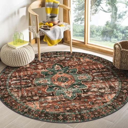 Vista 48 de Moynesa Alfombra ultra fina lavable de 2 x 3 pies, alfombra pequeña de cocina para entrada, interior, antideslizante, tapete vintage para puerta