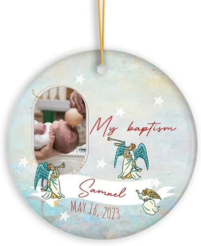 Vista 11 de Adornos de Navidad personalizados con foto, adorno de recuerdo personalizado con nombre de bebé, nuevo regalo de bebé, recuerdo de bebé