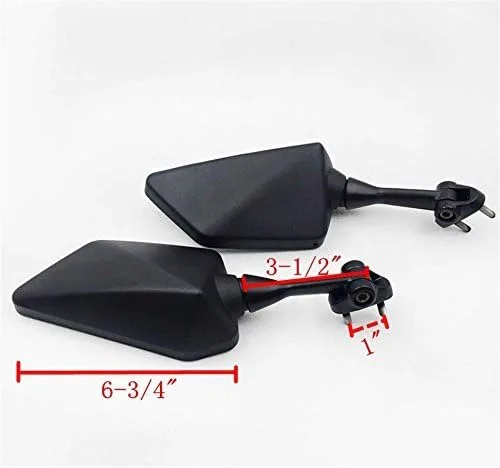Vista 5 de Espejo retrovisor izquierdo y derecho negro para motocicleta KAWASAKI NINJA 250R EX250 2008-2013