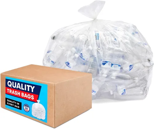 Vista 6 de Tasker Bolsas de basura de 30 a 33 galones resistentes (valor 100/bolsas con lazos) bolsas de basura grandes de plástico transparente