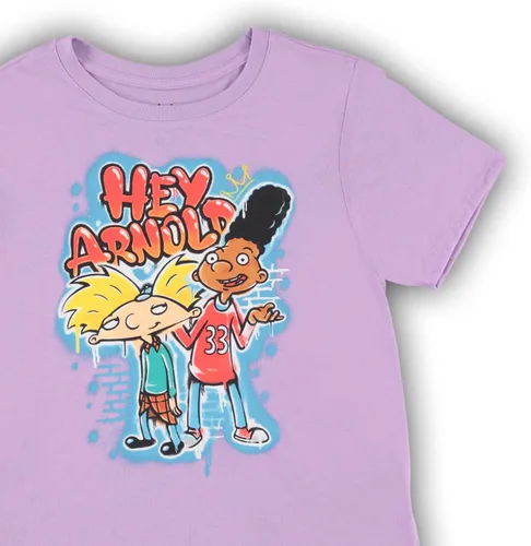 Vista 5 de Camiseta de manga corta con dobladillo cruzado Hey Arnold y Gerald para mujer