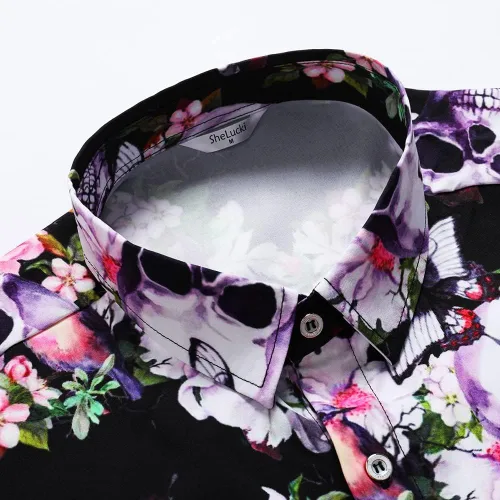 Vista 5 de SheLucki - Camisa hawaiana para hombre, unisex, de manga corta, con botones, para la playa y el verano, ropa casual estampada con sombra de palmas