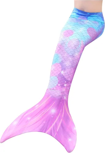 Vista 2 de Traje de baño de cola de sirena para niñas, traje de baño de princesa bikini para niños, niñas (sin monoaleta)