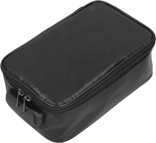 Vista 7 de Zerodis Caja de archivos ignífuga con cerradura, caja de almacenamiento de archivos, caja de archivos portátil, gabinete de archivos para oficina