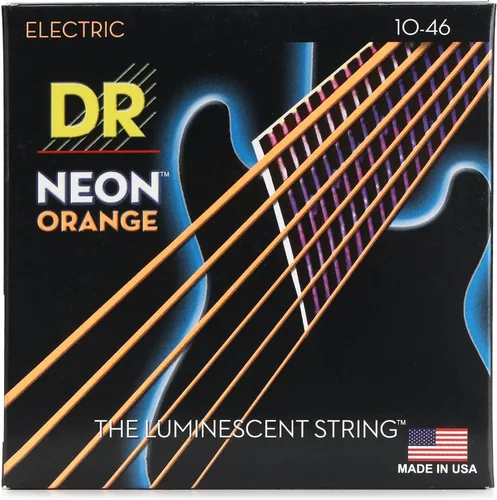 Vista 21 de DR Strings NBE-9 - Cuerdas para guitarra eléctrica de color azul neón de alta definición, cuerda ligera, 9-42