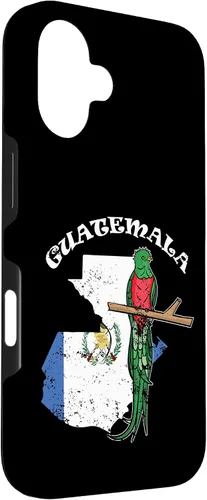 Vista 3 de Funda de recuerdo para iPhone 16 Quetzal de Guatemala con bandera de Guatemala