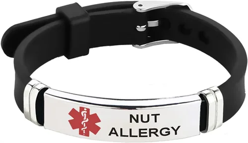 Vista 34 de TGLS Pulsera de identificación de alerta médica roja para mujeres y hombres de emergencia de primeros auxilios de alerta sanitaria grabada con láser