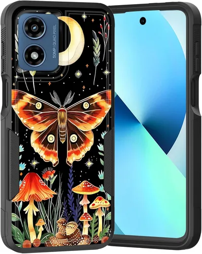 Vista 68 de para Moto G Play 4G 2024, funda de dos capas híbrida resistente y a prueba de golpes, PC duro + silicona suave protectora para Motorola Moto G Play