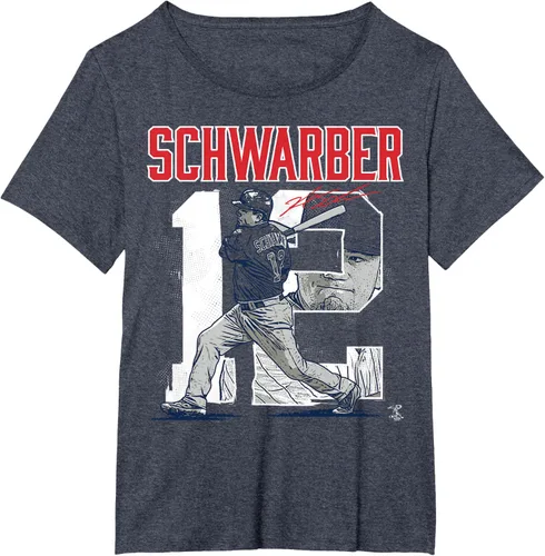 Vista 6 de Camiseta con número de jugador de Kyle Schwarber - Ropa, Azul / Patchwork, S