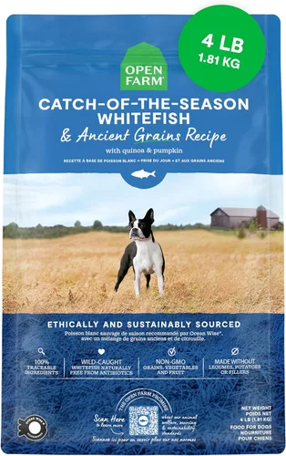 Vista 9 de Open Farm - Alimento seco para perros con cerdo y granos ancestrales, receta de cerdo criado de forma humanitaria con granos sanos, sin saborizantes