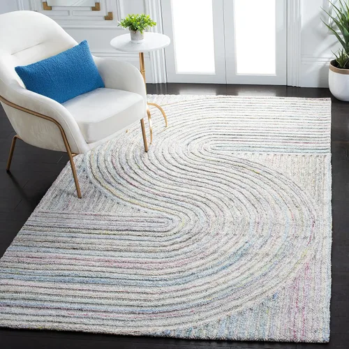 Vista 8 de SAFAVIEH South Hampton Collection - Alfombra decorativa, 2 x 3 pies, color beige, lana abstracta hecha a mano, ideal para zonas de alto tráfico