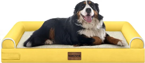 Vista 69 de NANUYA - Cama ortopédica para perros de tamaño mediano/grande, lavable: Camas con almohada para perros de tamaño mediano/grande, sofá de espuma