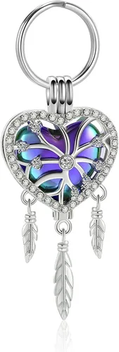 Vista 12 de shajwo Joyería de cremación atrapasueños urna llavero para cenizas para mujeres y hombres Memorial Angel Wing Human Pet Ashes Pendant