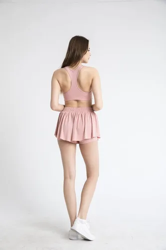 Vista 3 de Falda de tenis para correr 2 en 1 para entrenamiento pantalones cortos atléticos faldas de patinador falda de golf cintura alta