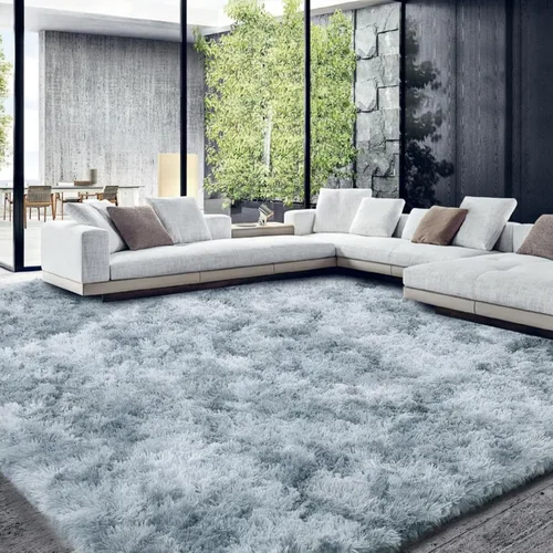 Vista 11 de HOMBYS - Alfombra peluda de 9 x 12 pies, alfombra de pelo sintético ultra suave y grande, alfombra antideslizante para dormitorio y sala de estar