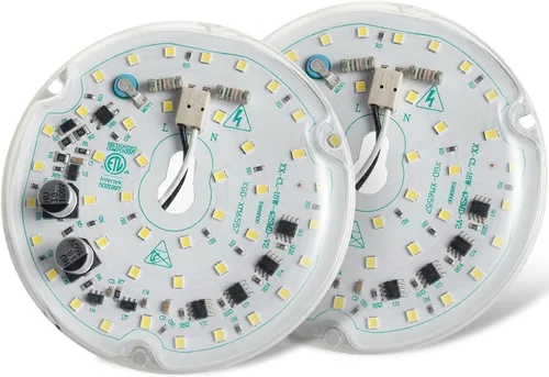 Vista 6 de Paquete de 2 luces LED de ventilador de techo de 3.93 pulgadas, panel de repuesto de luz de techo PCB 18W 3CCT 2200LM 120V CRI90 ETL regulable