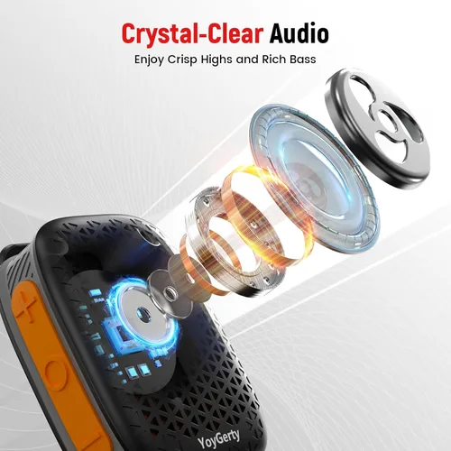 Vista 3 de Wearable Bluetooth Speaker, IPX7 Waterproof Clip-on Mini Speakers Negro