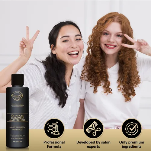 Vista 8 de KizaiaCare Ultimate Matted Hair Detangler: solución desenredante sin dolor para cabello enredado, anudado, enmarañado o rasta. Adultos y niños