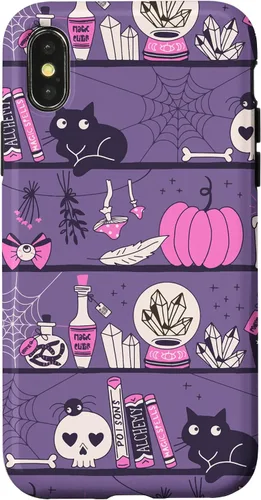 Vista 5 de iPhone 16 Vintage Witchy Magical Witch Tool box Cute Halloween Purple Case