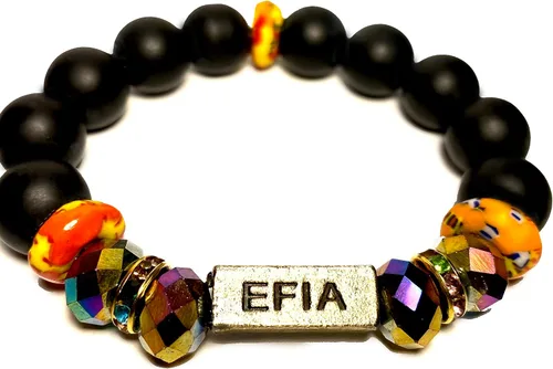 Vista 33 de Pulseras africanas tradicionales con nombre nacido en el día para mujeres de Ghana, materiales naturales, ajuste cómodo y holgado