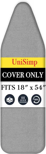 Vista 14 de UniSimp Funda y almohadilla para tabla de planchar de 15 x 54 pulgadas, algodón natural extra grueso, acolchado resistente a las manchas y a