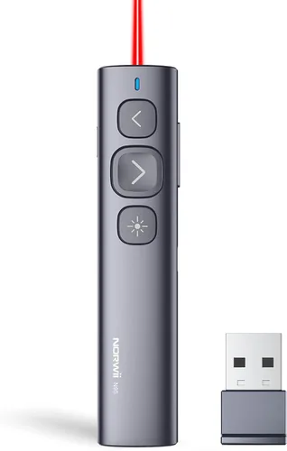 Vista 13 de Norwii Clicker de presentación Bluetooth N95 con receptor USB-A, clicker de PowerPoint para control remoto de presentación, puntero inalámbrico